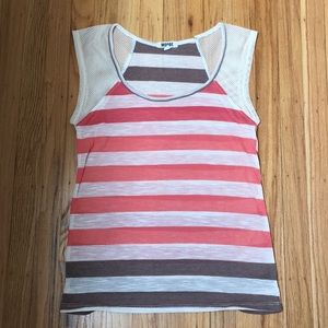 Orange and Brown Sleeveless Top